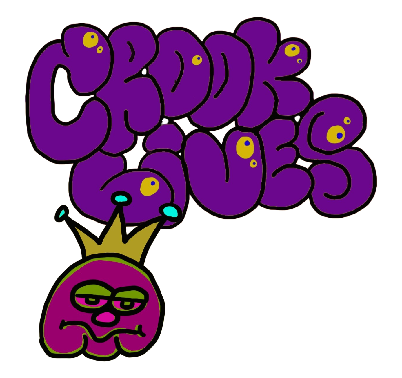 Crook Lives bubble-letter logo with King Clyde Crook underneath